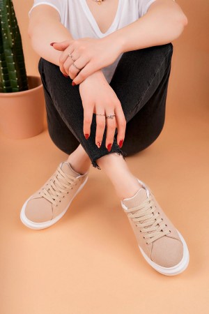 Luis a Costa LC101 Krem Süet Kadın Sneaker